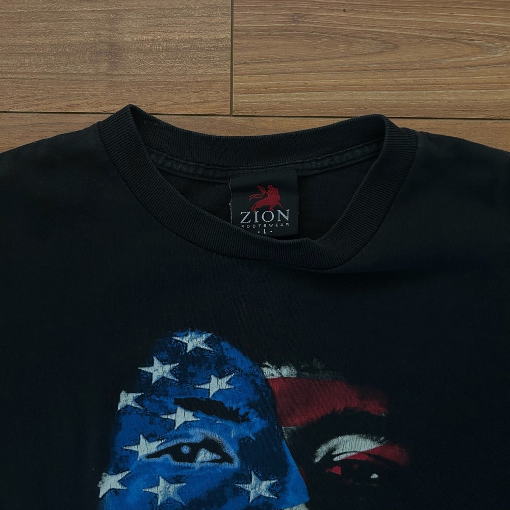 Jimi Hendrix Zion Rootswear American Flag Graphic T-Shirt Sz L - Picture 4 of 6